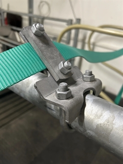Komplett beslag för band, lägesbegränsare för 2" rör med 2" U-bygel och 12 mm bultar
